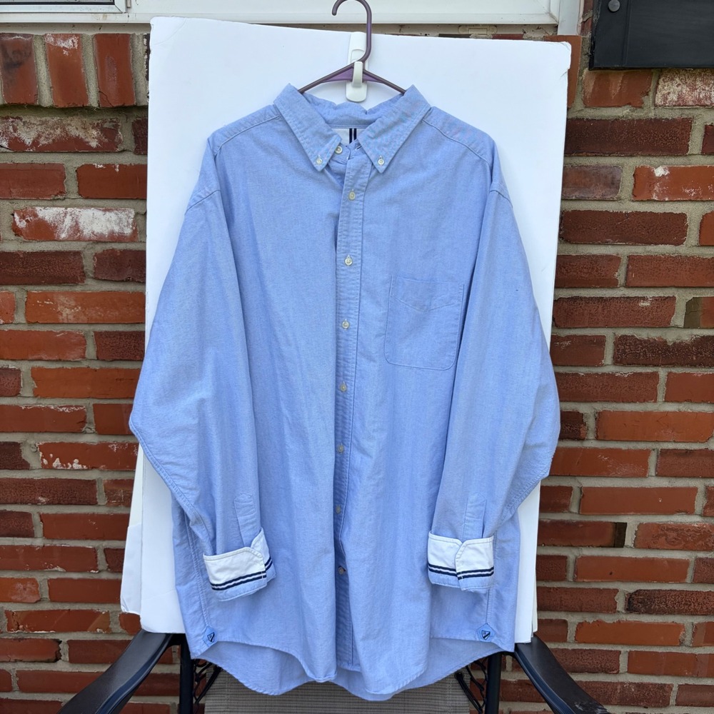 Cremieux Classics Mens 2XT Blue Oxford Button Down Shirt Long Sleeve Tall